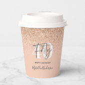 ガーリーグリッタースパーモダンクル40歳の誕生日パーティー 紙コップ (裏面)