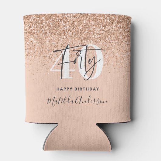 ガーリーグリッタースパーモダンクル40歳の誕生日パーティー 缶クーラー (裏面)