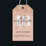 ガーリーグリッタースモダンパークル18th birthday party ギフトタグ<br><div class="desc">グリッターガーリースパークル18モダンth birthday party decor.コレクションの一部。</div>