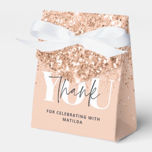 ガーリーグリッタースモダンパークル18th birthday party フェイバーボックス (正面サイド)