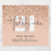 ガーリーグリッタースモダンパークル21歳のパーティー ビールラベル (シングルラベル)