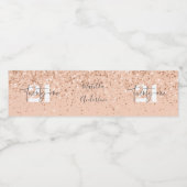 ガーリーグリッタースモダンパークル21歳のパーティー ペットボトルラベル (シングルラベル)