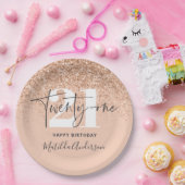 ガーリーグリッタースモダンパークル21歳のパーティー ペーパープレート (パーティー)