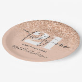 ガーリーグリッタースモダンパークル21歳のパーティー ペーパープレート (アングル)