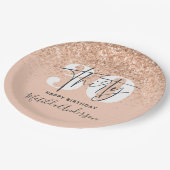 ガーリーグリッタースモダンパークル30歳の誕生日パーティー ペーパープレート (アングル)