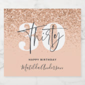 ガーリーグリッタースモダンパークル30歳 スパークリングワインラベル (シングルラベル)