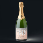 ガーリーグリッタースモダンパークル30th birthday champa スパークリングワインラベル<br><div class="desc">銀ガーリーグリッター30歳モダンの誕生日パーティーボトルラベル。コレクションの一部。</div>