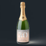 ガーリーグリッタースモダンパークル30th birthday champa スパークリングワインラベル<br><div class="desc">銀ガーリーグリッター30歳モダンの誕生日パーティーボトルラベル。コレクションの一部。</div>