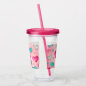 ガーリーグリッターハート アクリルタンブラー (左)