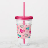 ガーリーグリッターハート アクリルタンブラー (正面)