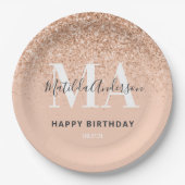 ガーリーグリッターパモダンーティー ペーパープレート (正面)