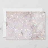 ガーリーグリッターピンクのシックエレガントバラ金ゴールド結婚ズ セーブザデート (裏面)