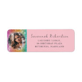 ガーリーグリッターピンク&フォトパーティー ラベル (正面)