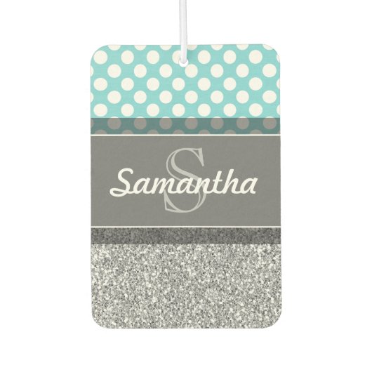 ガーリーグリッタープリントパターカスタムン（モノグラム） カーエアーフレッシュナー (正面)