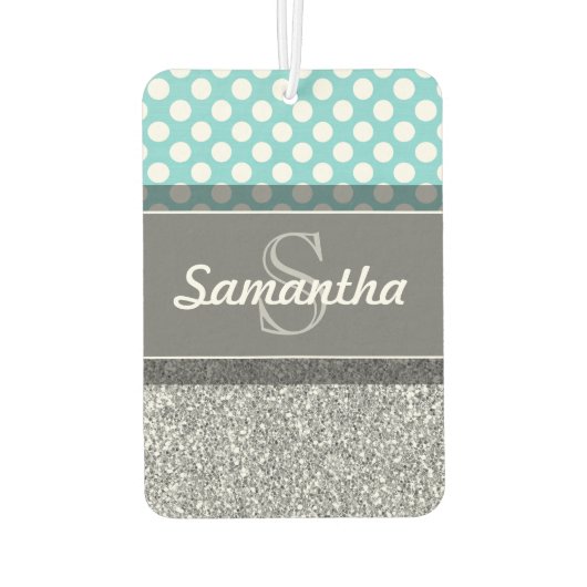 ガーリーグリッタープリントパターカスタムン（モノグラム） カーエアーフレッシュナー (裏面)