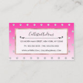 ガーリーグリッターモダン水玉模様ネオンピンクグラデーション 名刺 (裏面)