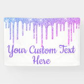 ガーリーグリッター誕生日パーティー写真ブースおもしろいプロップ 横断幕 (横)