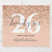 ガーリーグリッター輝くモダン編集可能な誕生日 スパークリングワインラベル (シングルラベル)