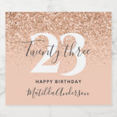 ガーリーグリッター輝くモダン誕生日 リキュールボトルラベル (シングルラベル)