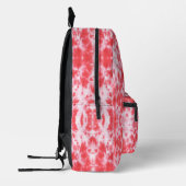 ガーリーコーラルレッド&ホワイト絞りパタクールーン プリントバックパック (左)