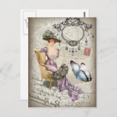 ガーリーシャンデリアビクトリアンヴィンテージ ポストカード (正面/裏面)