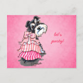ガーリーシュナウツァーピンクドレスオフリーシュアート™ ポストカード (正面)