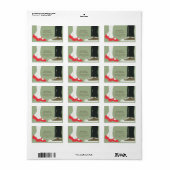 ガーリーシューズ図解入りの、写真付きの結婚&スニーカー(迷彩柄) ラベル (フルシート)