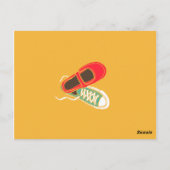 ガーリーシューズ&スニーカー図解入りの、写真付きのズ結婚イエロー ポストカード (裏面)