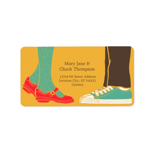 ガーリーシューズ&スニーカー図解入りの、写真付きのズ結婚イエロー ラベル (正面)