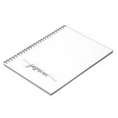 ガーリーシンプルWhite Cookbookレシピ署名 ノートブック (左側)