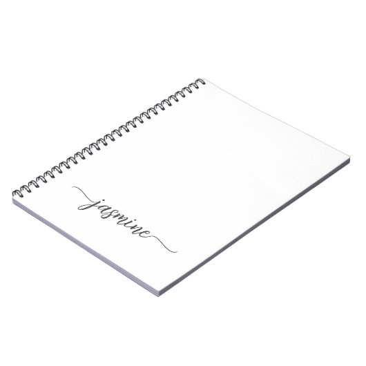 ガーリーシンプルWhite Cookbookレシピ署名 ノートブック (左側)