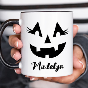 ガーリージャックオランタン スクリプト名入り ハロウィン マグカップ