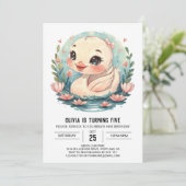 ガーリースお洒落ワンバード誕生日 招待状 (スタンド正面)