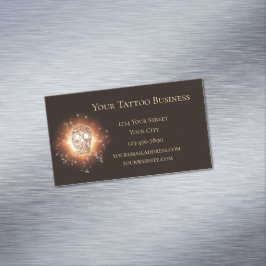 ガーリースカルゴシックカッコいい金ゴールドグリッター金属 マグネット名刺