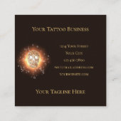 ガーリースカルゴシッククール金ゴールドグリッター金属 スクエア名刺 (裏面)