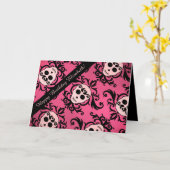 ガーリースカル誕生日 カード (黄色い花)