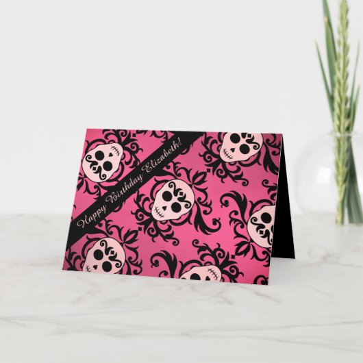 ガーリースカル誕生日 カード (正面)
