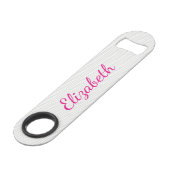 ガーリースクリプト名クラシック（グレー山形） スピード栓抜き (正面アングル)