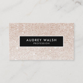 ガーリースタイリッシュシャンパンピンクグリッターとブラック 名刺