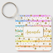ガーリーストライプ星 キーホルダー (正面)