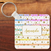 ガーリーストライプ星 キーホルダー (正面)