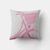 ガーリータイポグラフィ引用文自転車に乗りたい クッション (裏面)