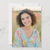 ガーリータイポグラフィ手描き卒業写真 招待状 (裏面)