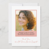 ガーリータイポグラフィ手描き卒業写真 案内状 (裏面)