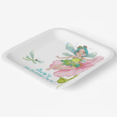 ガーリーターコイズグリーンピンクトンフライ誕生日 ペーパープレート (傾斜あり)