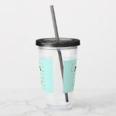 ガーリーターコイズグリーン金ゴールド六角モノグラム アクリルタンブラー (左)