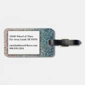 ガーリーターコイズブルーシルバーグラデーショングリッタースパークレス ラゲッジタグ (裏面横)