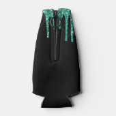 ガーリーターコイズ滴下グリッターモノグラム名 ボトルクーラー (裏面)