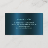 ガーリーティール(緑がかった色)緑銀グリッター葉モノグラム 名刺 (裏面)