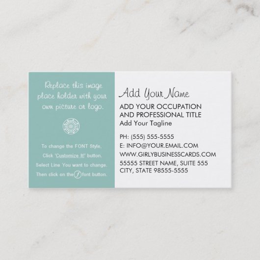 ガーリーテンプレート 名刺 (正面)